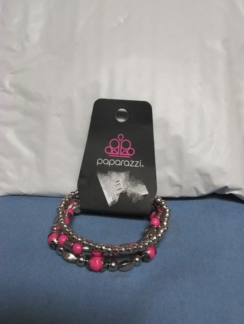 paparazzi Pink and Silver Layered Beaded Bracelet Set